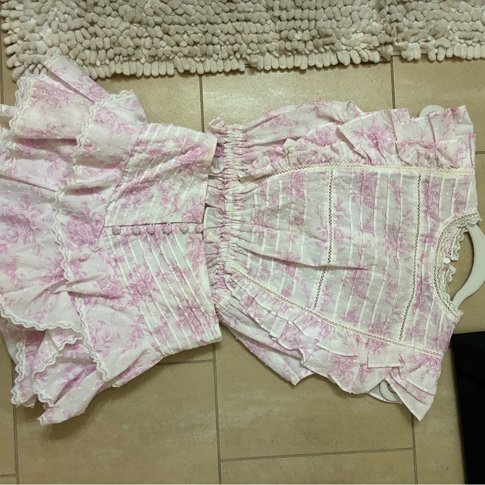 Fillyboo Pink Floral Ruffle Dress